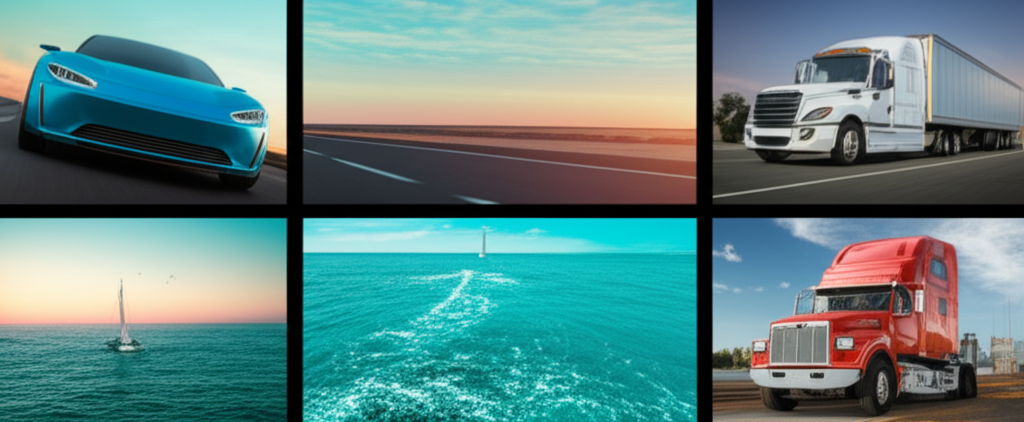Collage of various transportation methods